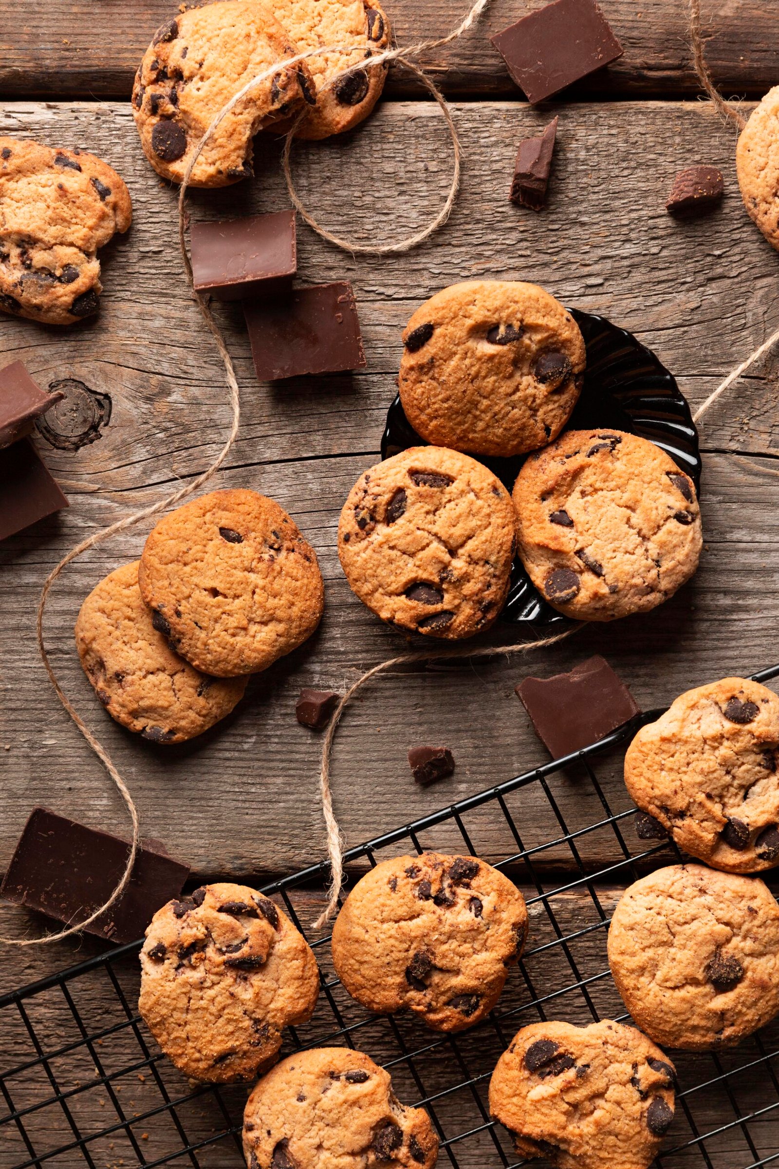 top-view-chocolate-cookies